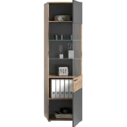 Best Wohnen Wohnzimmer Vitrinenschrank in der Größe 57x200x37 cm - Lucios