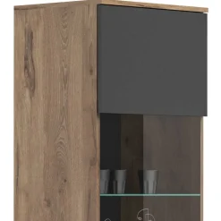 Best Wohnen Wohnzimmer Vitrinenschrank in der Größe 57x200x37 cm - Lucios