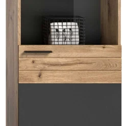 Best Wohnen Wohnzimmer Vitrinenschrank in der Größe 57x200x37 cm - Lucios