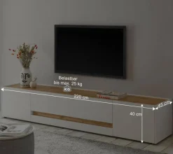 Discount Wohnen Wohnzimmer Wandregal & TV Board - Nonessia (zweiteilig)