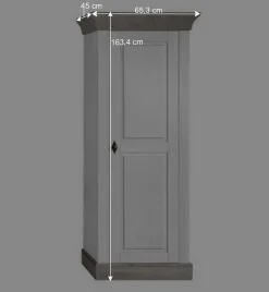 Outlet Wohnen Wohnzimmer Wohnwand Mirandesca in Weiß Grau teilmassiv (dreiteilig)