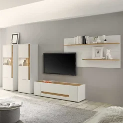 Best Wohnen Wohnzimmer Wohnwand Set - Nonessia (vierteilig)
