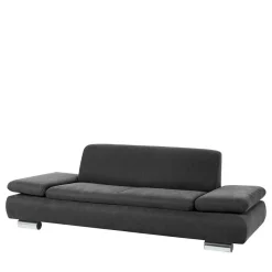 Best Wohnen Wohnzimmercouch in Anthrazit mit Chrom - Venezia
