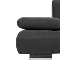 Best Wohnen Wohnzimmercouch in Anthrazit mit Chrom - Venezia