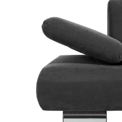 Best Wohnen Wohnzimmercouch in Anthrazit mit Chrom - Venezia