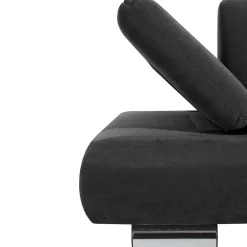 Best Wohnen Wohnzimmercouch in Anthrazit mit Chrom - Venezia
