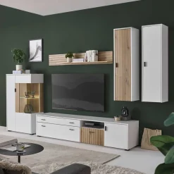 Hot Wohnen Wohnzimmermöbel Set zweifarbig - Nenaloro (fünfteilig)