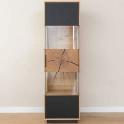 Best Wohnen Wohnzimmerschrank aus Eiche und Glas - Masicuri