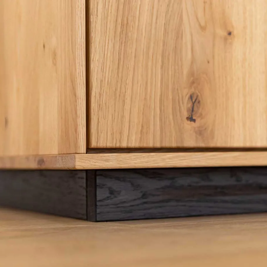 Best Wohnen Wohnzimmerschrank aus Eiche und Glas - Masicuri