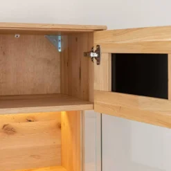 Best Wohnen Wohnzimmerschrank aus Eiche und Glas - Masicuri