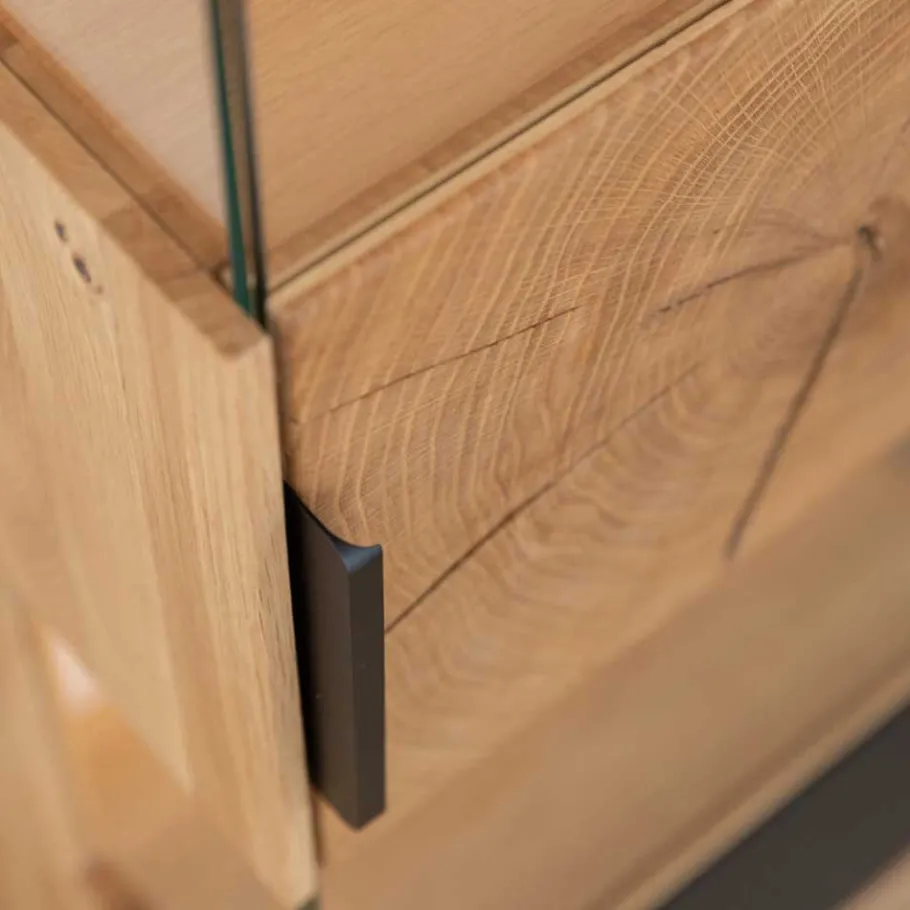 Best Wohnen Wohnzimmerschrank aus Eiche und Glas - Masicuri