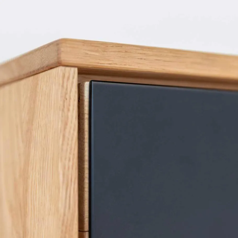 Best Wohnen Wohnzimmerschrank aus Eiche und Glas - Masicuri