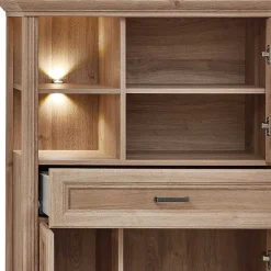 Hot Wohnen Wohnzimmerschrank in Eiche Optik mit LED - Barack