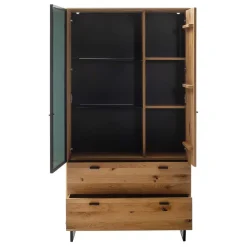 Hot Wohnen Wohnzimmerschrank mit Glas Einsatz - 100x186x38 - Flacona