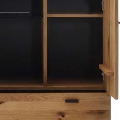 Hot Wohnen Wohnzimmerschrank mit Glas Einsatz - 100x186x38 - Flacona