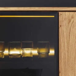 Hot Wohnen Wohnzimmerschrank mit Glas Einsatz - 100x186x38 - Flacona
