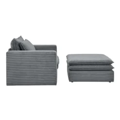 Best Wohnen Wohnzimmersessel und Hocker Set - Ruffos (zweiteilig)