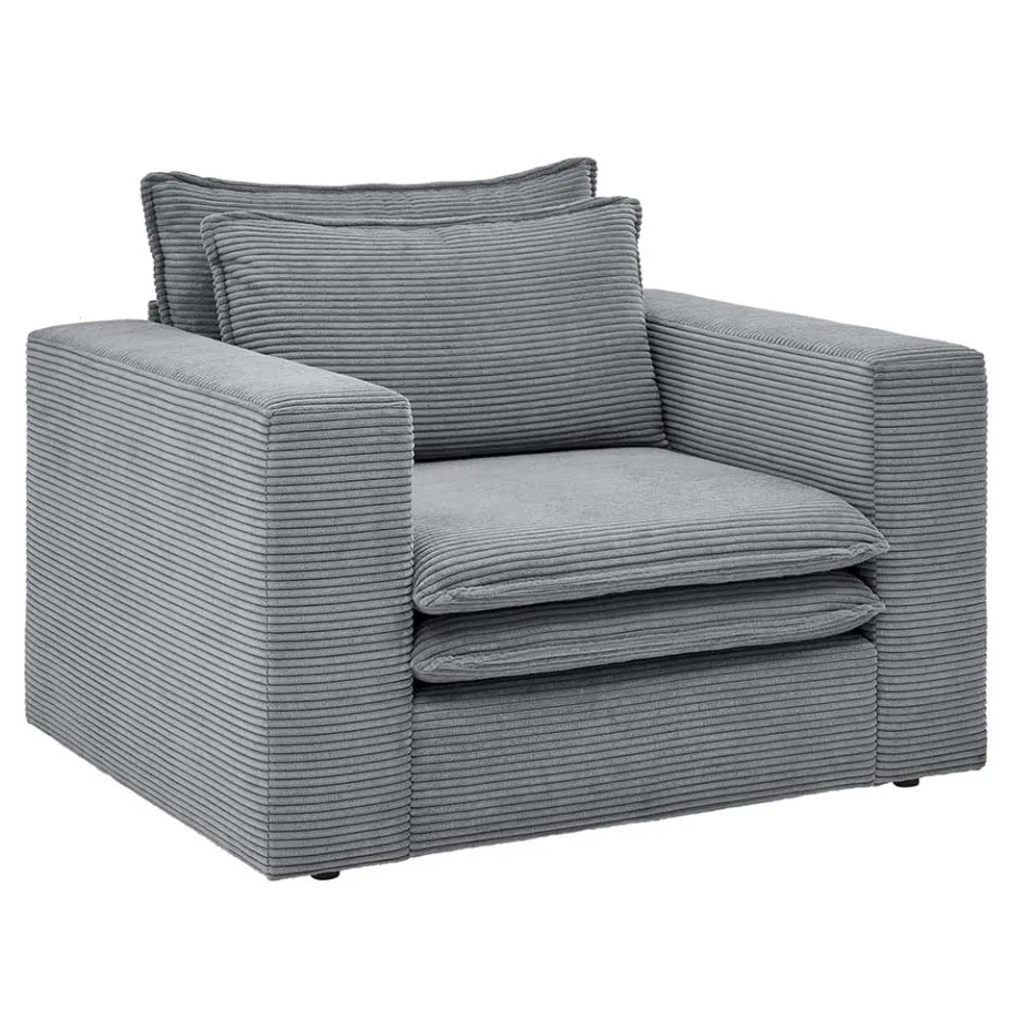 Best Wohnen Wohnzimmersessel und Hocker Set - Ruffos (zweiteilig)