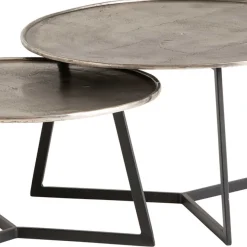 Sale Wohnen Wohnzimmertisch Duo in Schwarz Nickel - Grodasso (zweiteilig)