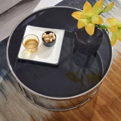 Best Wohnen Wohnzimmertisch mit Glasplatte in Schwarz getönt - Julado