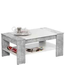 Discount Wohnen Wohnzimmertisch mit Schublade & Ablage in Beton NB - Cadylica