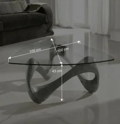 New Wohnen Wohnzimmertisch Same in Grau Stein