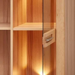 Sale Wohnen Wohnzimmervitrine aus Kernbuche mit LED - Amyonta