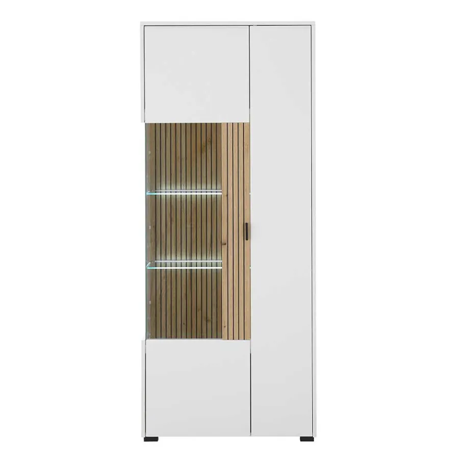 New Wohnen Wohnzimmer-Vitrinenschrank zweifarbig - Nenaloro