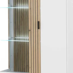 New Wohnen Wohnzimmer-Vitrinenschrank zweifarbig - Nenaloro