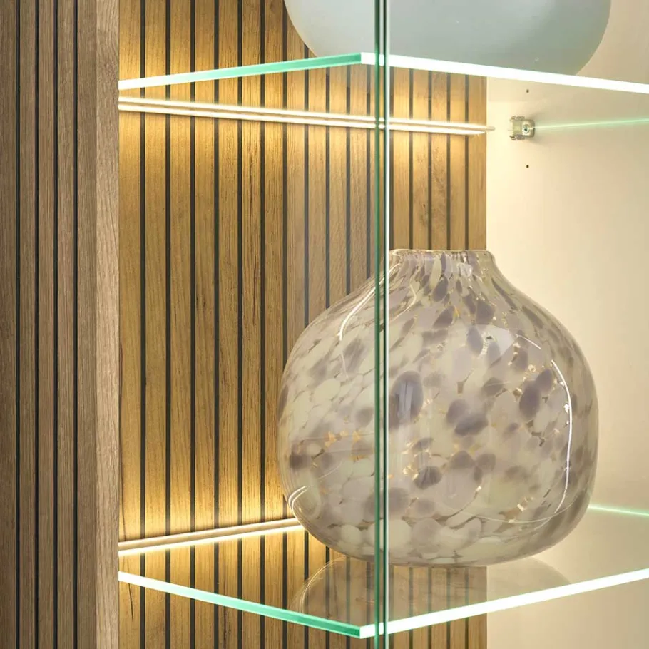 New Wohnen Wohnzimmer-Vitrinenschrank zweifarbig - Nenaloro