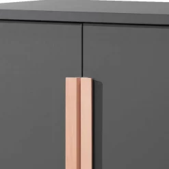 Outlet Wohnen Wäscheschrank in Anthrazit und Buche - Vorenza