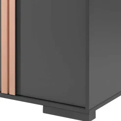 Outlet Wohnen Wäscheschrank in Anthrazit und Buche - Vorenza