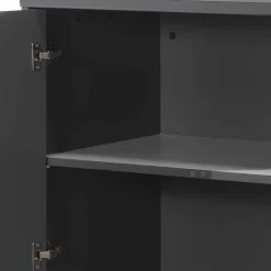 Outlet Wohnen Wäscheschrank in Anthrazit und Buche - Vorenza