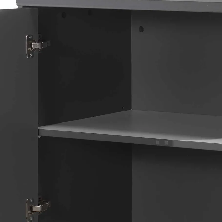Outlet Wohnen Wäscheschrank in Anthrazit und Buche - Vorenza