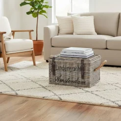 Discount Wohnen Wäschetruhe Podian aus Rattan