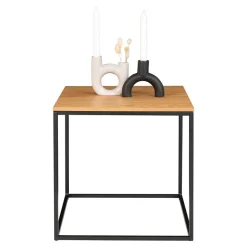 Outlet Wohnen 45x45 Beistelltisch in Eiche & Schwarz - Mercadeo