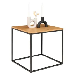Outlet Wohnen 45x45 Beistelltisch in Eiche & Schwarz - Mercadeo