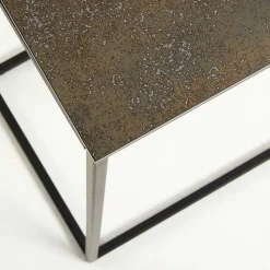 New Wohnen 45x30 Beistelltisch mit Keramikplatte in Braun - Opium