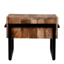 Clearance Wohnen 50x50 Beistelltisch mit Schublade aus Massivholz - Schanow