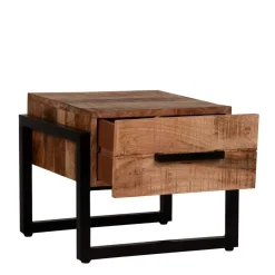 Clearance Wohnen 50x50 Beistelltisch mit Schublade aus Massivholz - Schanow