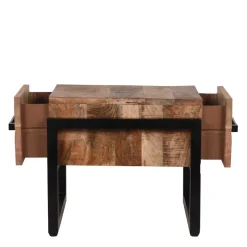 Clearance Wohnen 50x50 Beistelltisch mit Schublade aus Massivholz - Schanow