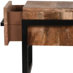 Clearance Wohnen 50x50 Beistelltisch mit Schublade aus Massivholz - Schanow
