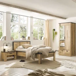 Hot Wohnen 90x200 Bett & Nachttisch & Schrank - Naiavio (dreiteilig)