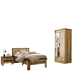 Hot Wohnen 90x200 Bett & Nachttisch & Schrank - Naiavio (dreiteilig)