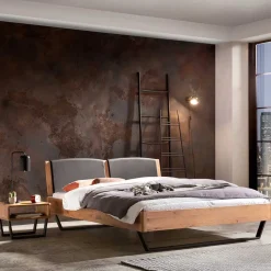 Discount Wohnen 140x200 Bett aus Wildeiche mit Kufen - Maria