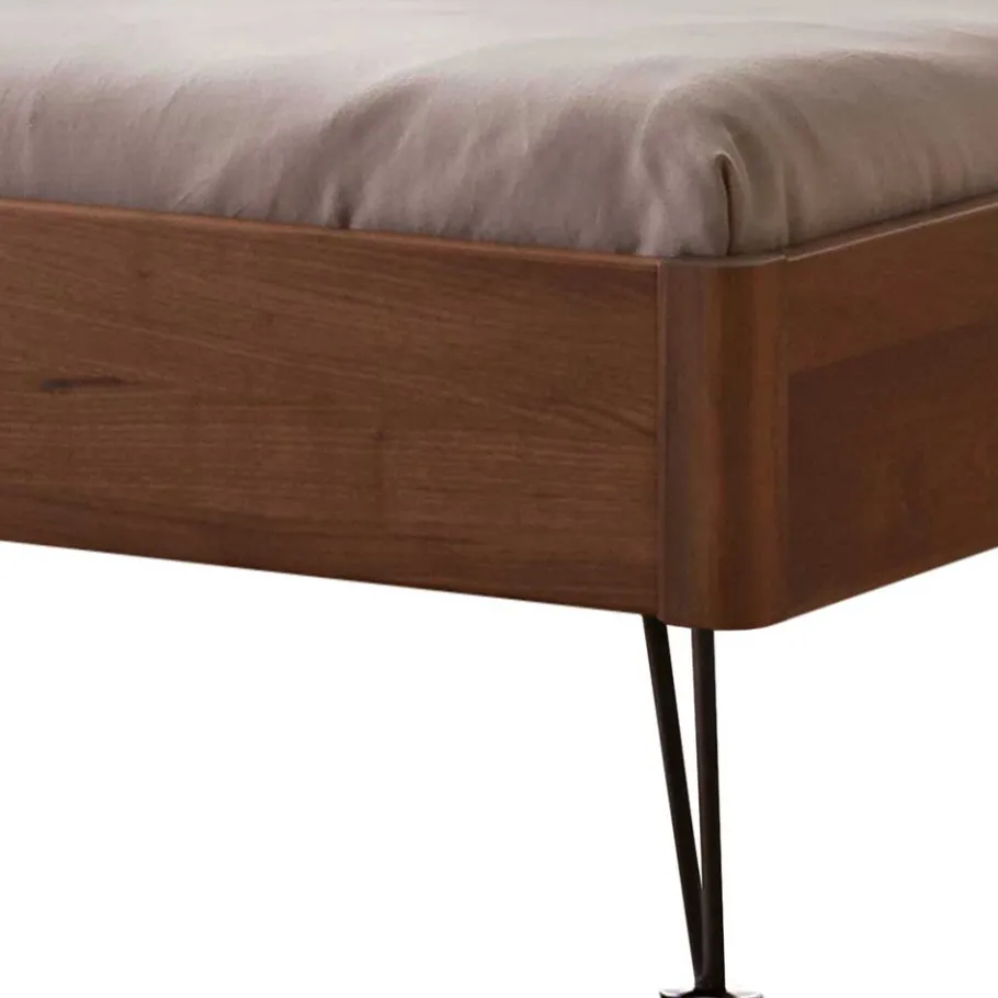 Wohnen 140x200 Bett mit Polsterkopfteil Kunstleder Grau - Ricana