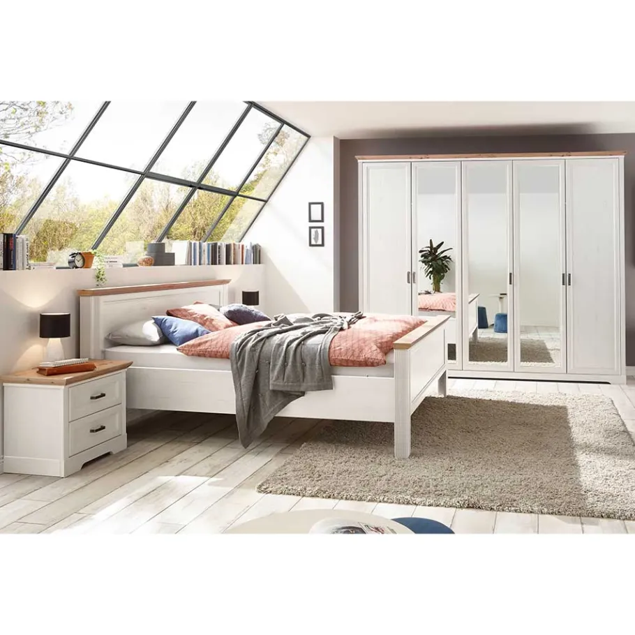 Discount Wohnen 160x200 Bettanlage & Kleiderschrank - Maggio (vierteilig)
