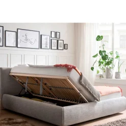 Online Wohnen 180x200 Bettkasten Doppelbett in Hellgrau - Tanky