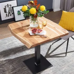 Wohnen 80x75 Bistro Esstisch mit Baumkante - Pluggia