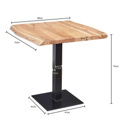 Wohnen 80x75 Bistro Esstisch mit Baumkante - Pluggia